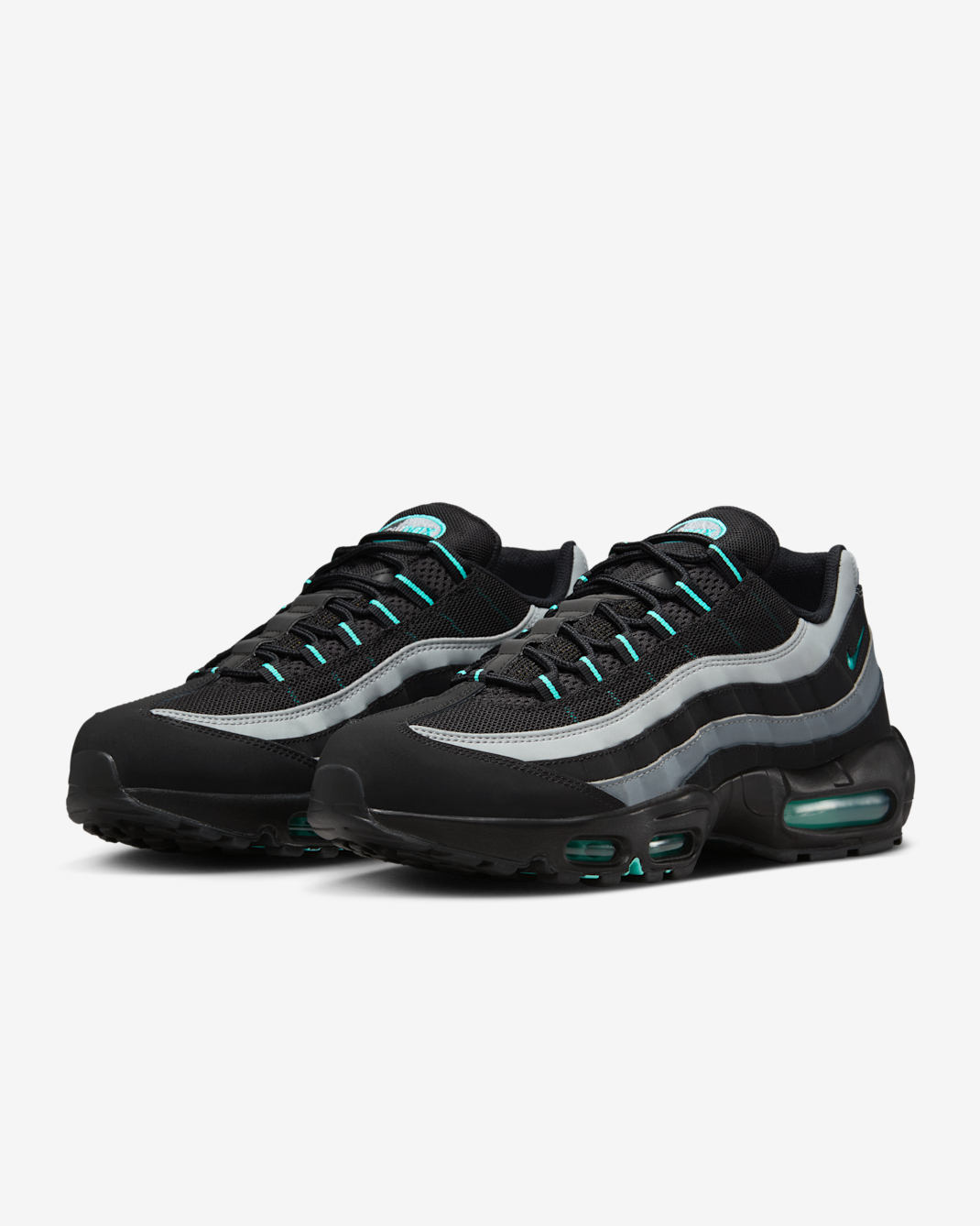 Nike Air Max 95 (Men) - Black/Cool Grey/Light Smoke Grey/Aurora Green