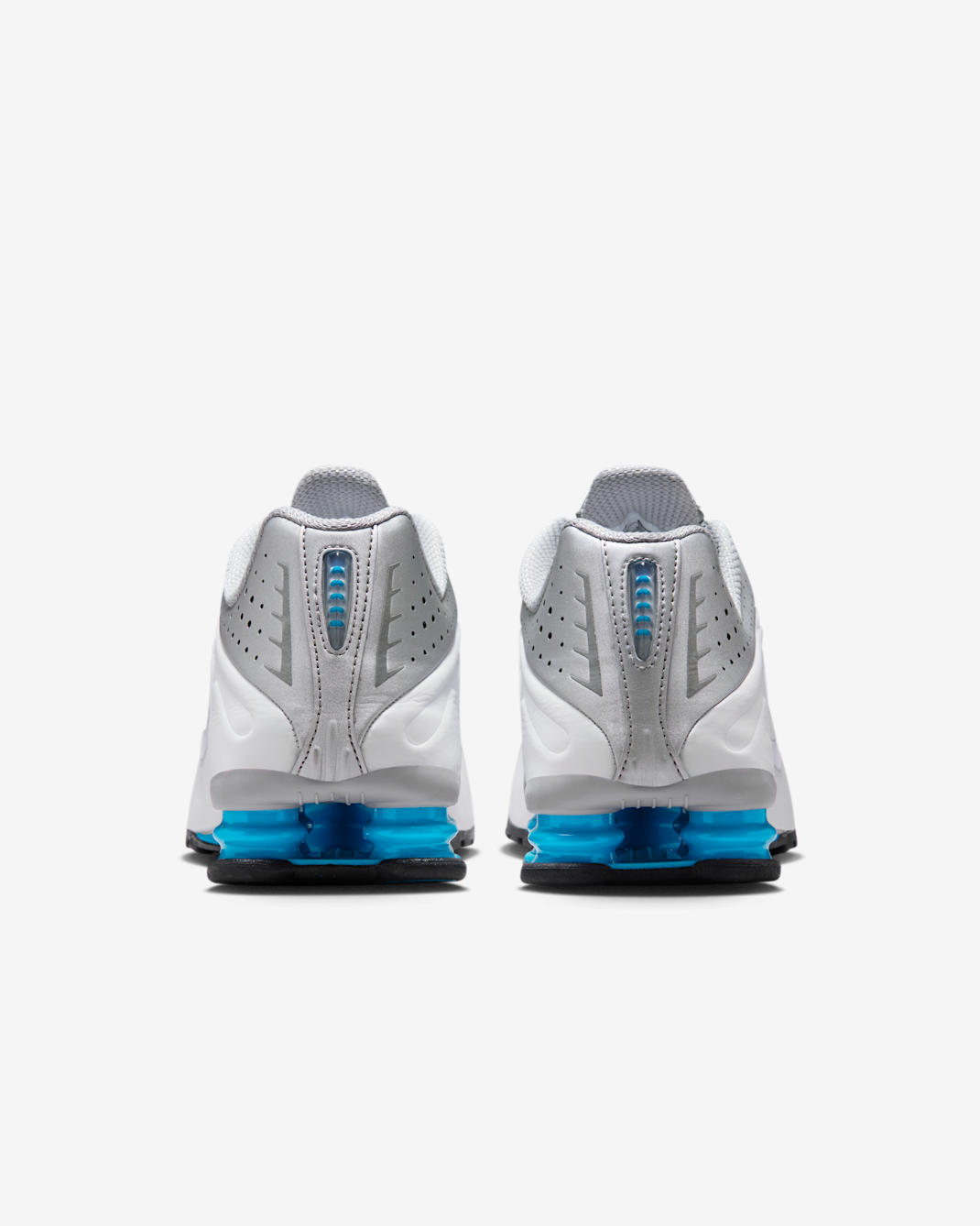 Nike Shox R4 - Metallic Silver/White/Blue Lagoon/Blue Lagoon
