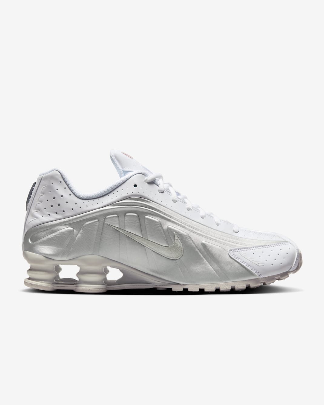 Nike Shox R4 - White/White/Bright Crimson/Metallic Silver