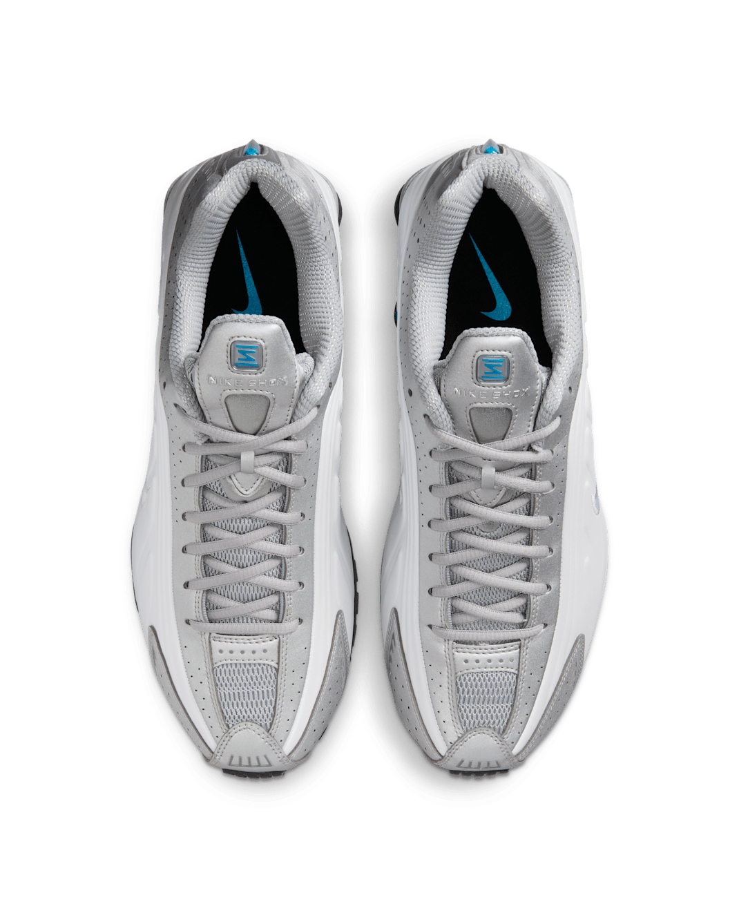 Nike Shox R4 - Metallic Silver/White/Blue Lagoon/Blue Lagoon