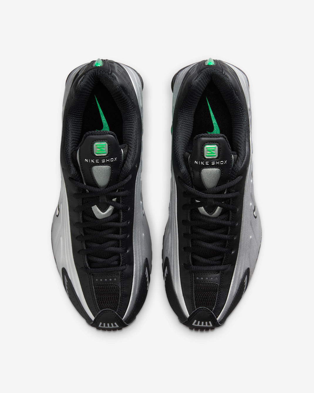 Nike Shox R4 - Metallic Silver/Black/Green Shock/Metallic Silver