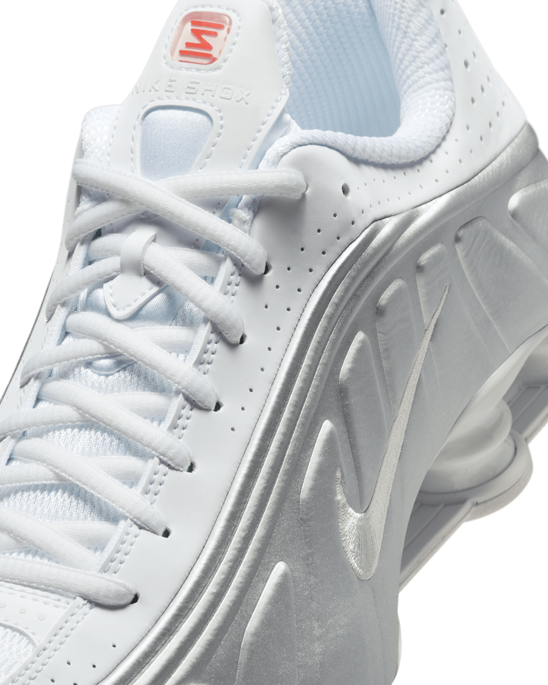 Nike Shox R4 - White/White/Bright Crimson/Metallic Silver