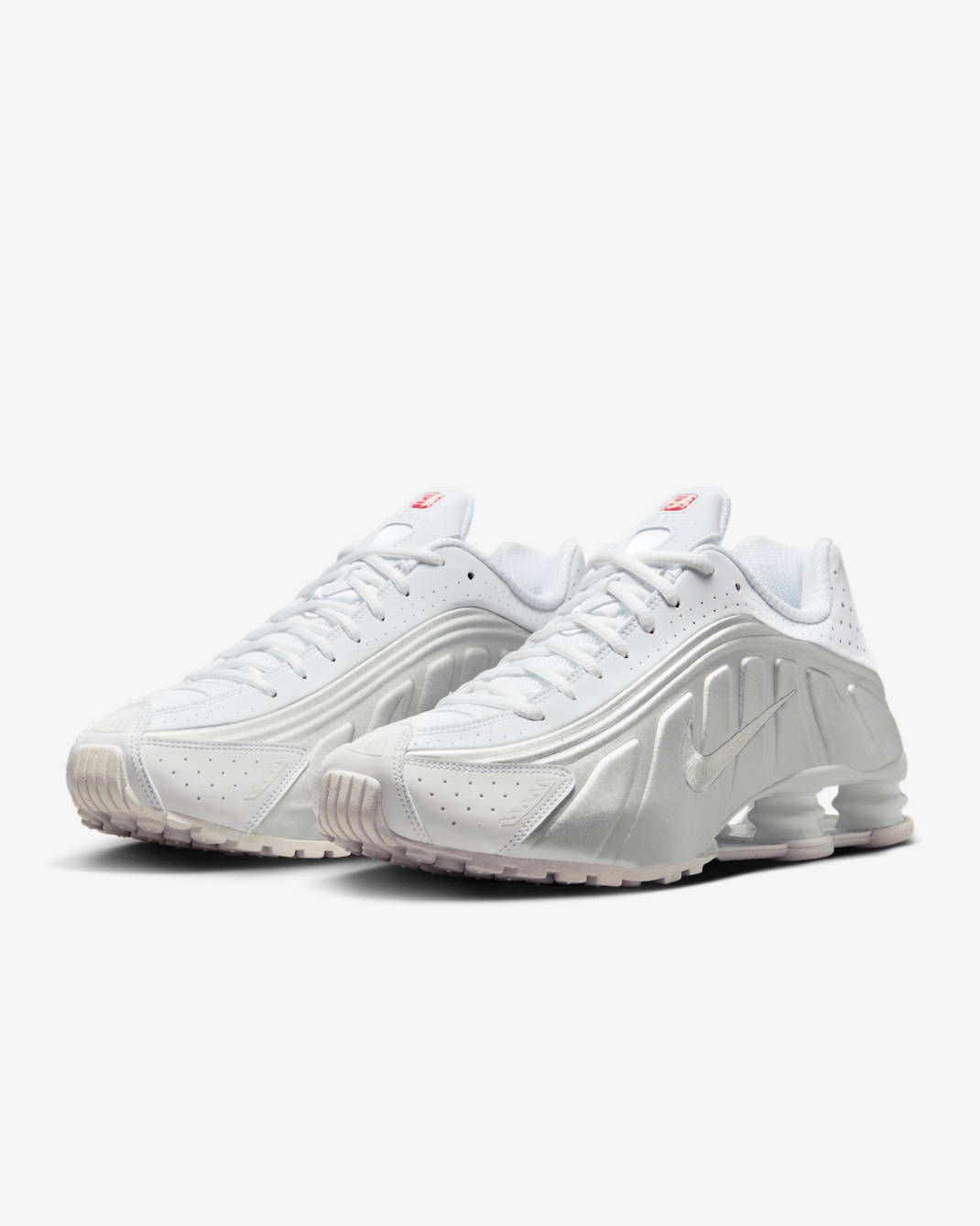 Nike Shox R4 - White/White/Bright Crimson/Metallic Silver