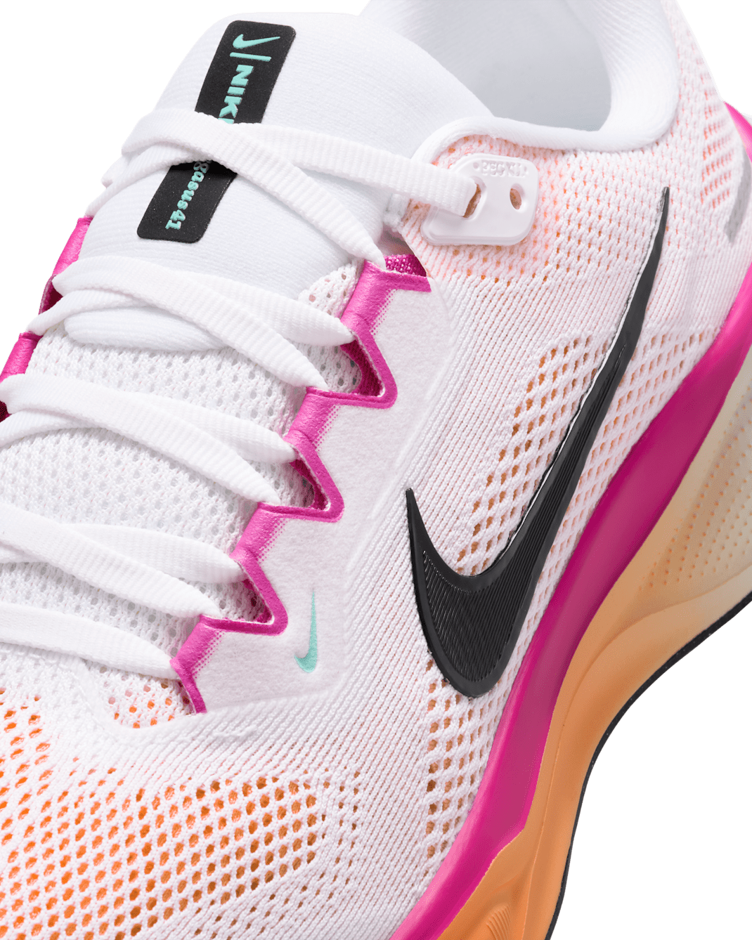 W AIR ZOOM PEGASUS 41 - White/Fire Pink/Orange Pulse/Black - 05